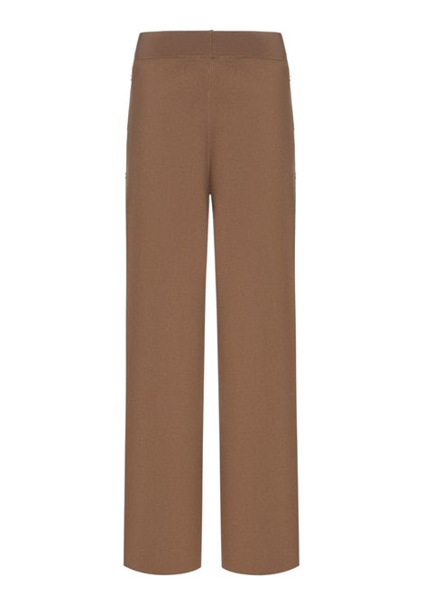 Knitted pants with shiny viscose stripes ELISABETTA FRANCHI | Trousers | KP74S61E2727